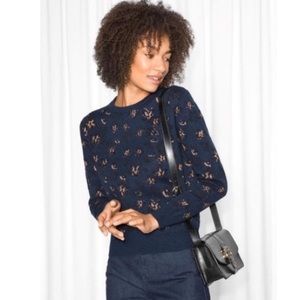 & OTHER STORIES metallic dot wool sweater